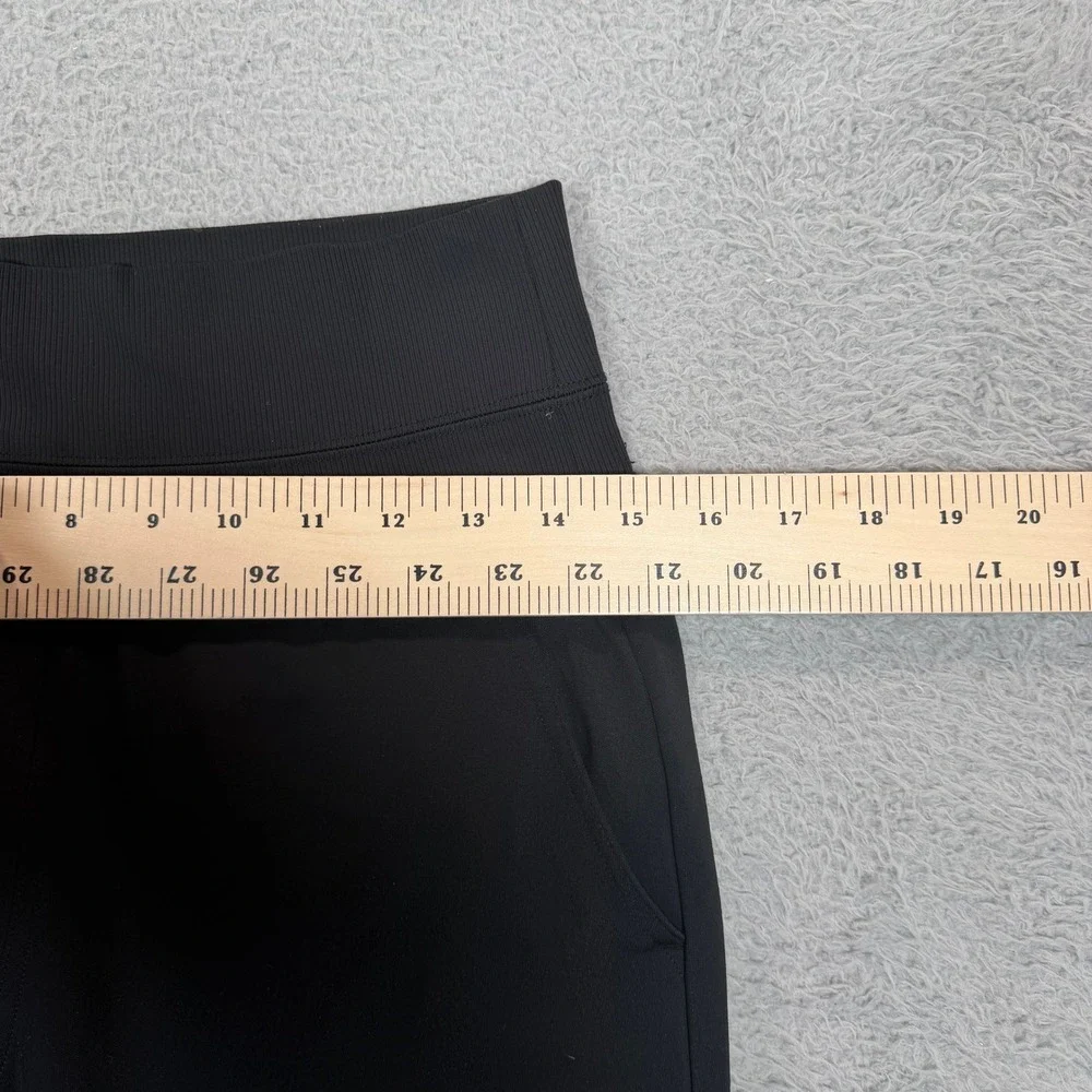 Athleta Womens Black High Rise Flare Bootcut Pants Zip‎ Pockets Slit Hem XS